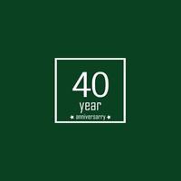 40 Years Anniversary Celebration Green Color Vector Template Design Illustration