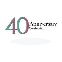 40 Years Anniversary Celebration Rainbow Color Vector Template Design Illustration