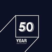 Ilustración de diseño de plantilla de vector de color azul de celebración de aniversario de 50 años