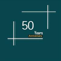 Ilustración de diseño de plantilla de vector de color azul dorado de celebración de aniversario de 50 años