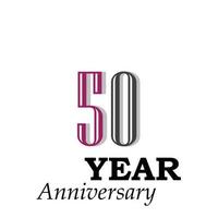 Ilustración de diseño de plantilla de vector de color púrpura de celebración de aniversario de 50 años