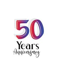 50 Years Anniversary Celebration Rainbow Color Vector Template Design Illustration