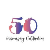 50 Years Anniversary Celebration Purple Color Vector Template Design Illustration