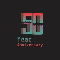 50 Years Anniversary Celebration Rainbow Color Vector Template Design Illustration