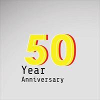 50 Years Anniversary Celebration Color Vector Template Design Illustration