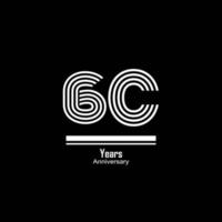 60 Years Anniversary Celebration Vector Template Design Illustration