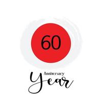 60 Years Anniversary Celebration Japan Them Color Vector Template Design Illustration