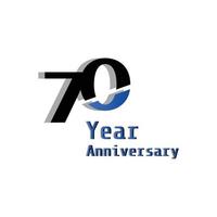 70 Years Anniversary Celebration Black Blue Color Vector Template Design Illustration
