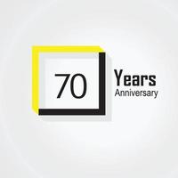 Ilustración de diseño de plantilla de vector de celebración de aniversario de 70 años