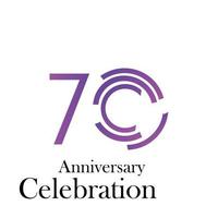 70 Years Anniversary Celebration Purple Color Vector Template Design Illustration