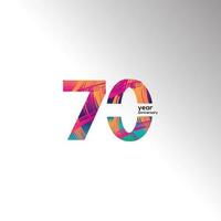 Ilustración de diseño de plantilla de vector de color de celebración de aniversario de 70 años