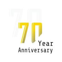 70 Years Anniversary Celebration Yellow Color Vector Template Design Illustration