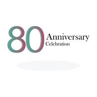 80 Years Anniversary Celebration Rainbow Color Vector Template Design Illustration