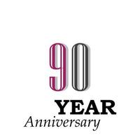 90 Years Anniversary Celebration Color Vector Template Design Illustration
