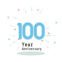 100 Years Anniversary Celebration Black Blue Color Vector Template Design Illustration