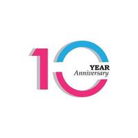 100 Years Anniversary Celebration Pink Blue Color Vector Template Design Illustration