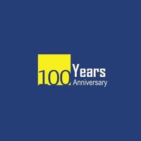 Ilustración de diseño de plantilla de vector de color azul de celebración de aniversario de 100 años