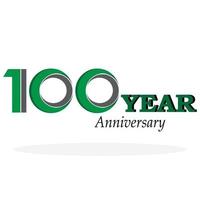 100 Years Anniversary Celebration Green Color Vector Template Design Illustration