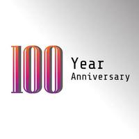 100 Years Anniversary Celebration Color Vector Template Design Illustration