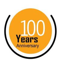 100 Years Anniversary Celebration Yellow Color Vector Template Design Illustration