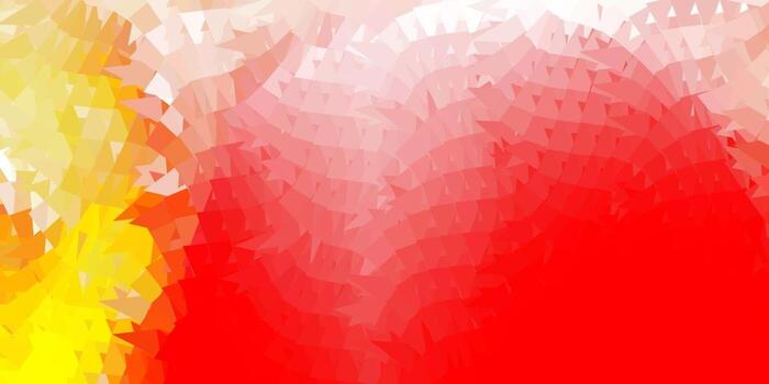 Light red, yellow vector abstract triangle backdrop.