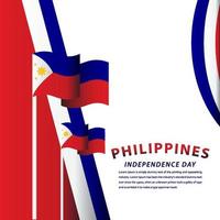 Feliz día de la independencia de Filipinas celebración ilustración de diseño de plantilla de vector