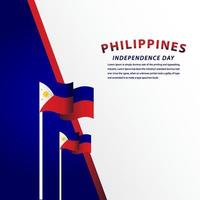 Feliz día de la independencia de Filipinas celebración ilustración de diseño de plantilla de vector