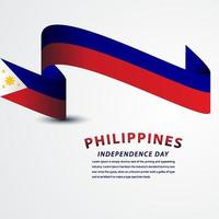 Feliz día de la independencia de Filipinas celebración ilustración de diseño de plantilla de vector