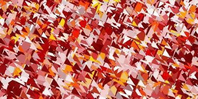 Light red, yellow vector pattern with polygonal shapes.