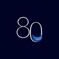 80 Years Anniversary Celebration Elegant Number Vector Template Design Illustration