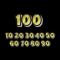 Las celebraciones del aniversario de 100 años establecieron el ejemplo elegante del diseño de la plantilla del vector del número