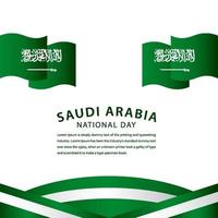 Ilustración de diseño de plantilla de vector de celebración de día nacional de Arabia Saudita feliz