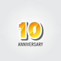 10 Years Anniversary Celebration Logo Vector Template Design Illustration