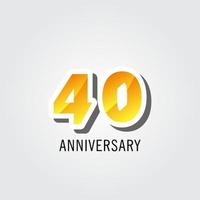 Ilustración de diseño de plantilla de vector de logotipo de celebración de aniversario de 40 años