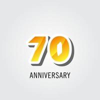 Ilustración de diseño de plantilla de vector de logotipo de celebración de aniversario de 70 años