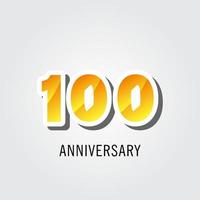 Ilustración de diseño de plantilla de vector de logotipo de celebración de aniversario de 100 años