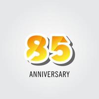 Ilustración de diseño de plantilla de vector de logotipo de celebración de aniversario de 85 años