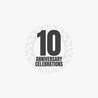 10 Years Anniversary Celebrations Vector Template Design Illustration