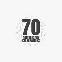 Ilustración de diseño de plantilla de vector de celebraciones de aniversario de 70 años