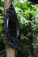 Decorative black mirror outside photo