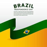 feliz día de la independencia de brasil celebración vector plantilla diseño ilustración