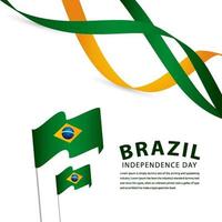 feliz día de la independencia de brasil celebración vector plantilla diseño ilustración
