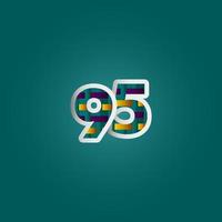 95 Years Anniversary Celebration Elegant Color Number Vector Template Design Illustration