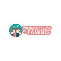 feliz día internacional de las familias logo vector template design illustration