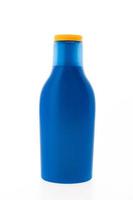 Blank blue cosmetic bottle photo