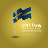 Happy Sweden Independence Day Celebration Vector Template Design Illustration