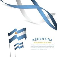 Feliz día de la independencia argentina celebración vector plantilla diseño ilustración