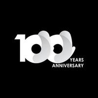 100 Years Anniversary Celebration White Circle Vector Template Design Illustration