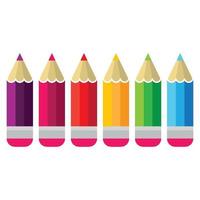 Ilustración de imágenes de lápices de colores vector