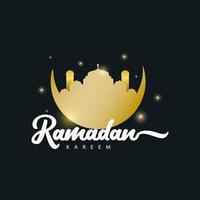 Ilustración de diseño de plantilla de vector de logotipo de oro de ramadan kareem